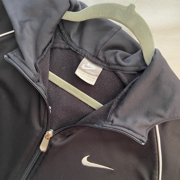 Vintage Black Nike Sportswear Zip Up Hoodie Sz M - Picture 3 of 6